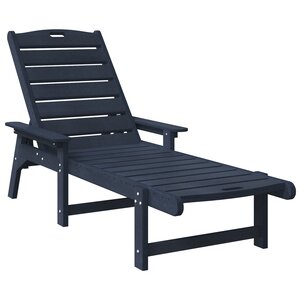 vidaXL Chaise longue bleu marine 53x162x98.5 cm HDPE