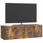vidaXL Meuble TV mural 98 x 31 x 30 cm Chêne fumé Bois d'ingénierie