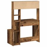 vidaXL Bureau avec étagères vieux bois 100x45x140 cm bois d'ingénierie