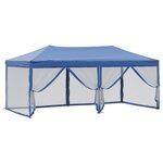 vidaXL Tente de réception pliable avec parois Bleu 3x6 m