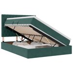 vidaXL Lit avec rangement et matelas Vert foncé 140 x 200 cm Velours