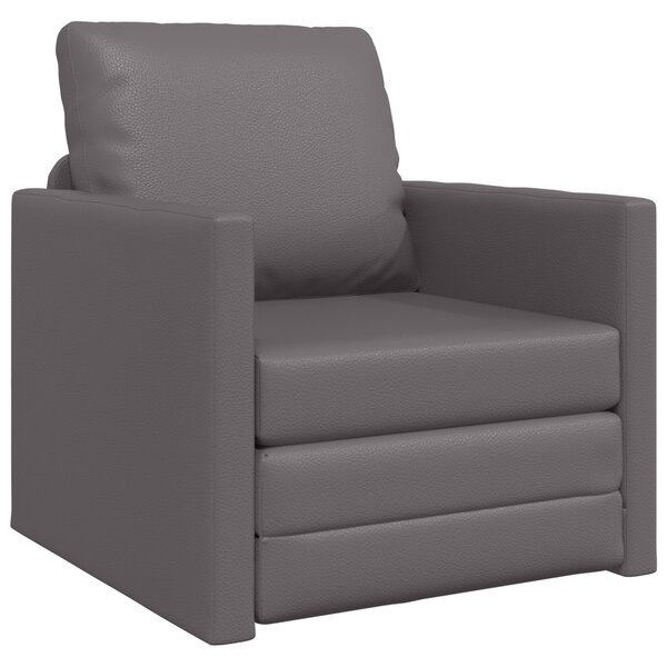 vidaXL Sofa Bed au Sol 2-en-1 Gris 74x77x81 cm en Simili Cuir