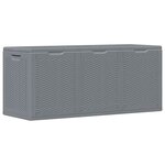vidaXL Boîte de rangement de jardin gris PP rotin 270 L