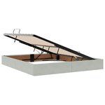 vidaXL Lit de rangement LED avec matelas Gris clair 160 x 200 cm