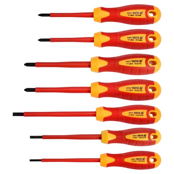 Yato ensemble de tournevis isolés 7 pièces 1000 v