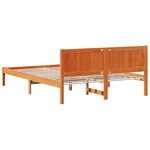 vidaXL Lit marron ciré Marron ciré Bois de pin massif 140 x 200 cm