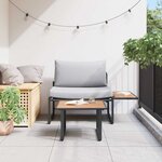 vidaXL Ensemble de canapé de jardin 2 Pièces Gris clair Acier