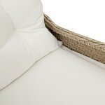 Fauteuil relax avec coussin en poly rattan beige
