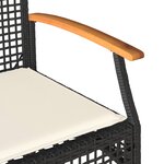 vidaXL Banc de jardin avec coussin noir résine tressée et acacia