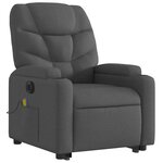 vidaXL Fauteuil inclinable de massage électrique Gris foncé Tissu