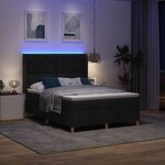 vidaXL Lit à ressorts avec matelas Noir 160 x 200 cm tissu
