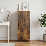 vidaXL Buffet Chêne fumé 33 x 34 5 x 87 cm Bois d'ingénierie