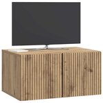 vidaXL Meuble TV mural 59 5 x 41 x 30 cm Chêne artisanal