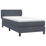 vidaXL Sommier à lattes de lit et matelas gris foncé 90x210 cm velours