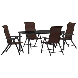 vidaXL Ensemble de salle à manger pour jardin 5 Pièces Marron