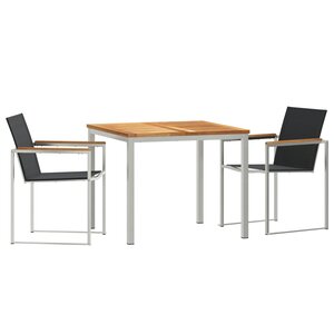 Ensemble de repas de jardin vidaXL 3 pièces en teck massif