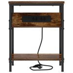 vidaXL Cabinet de chevet Chêne fumé 38 x 30 x 48 cm Bois d'ingénierie