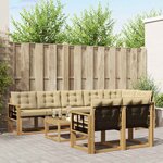 vidaXL Ensemble de canapés d'extérieur 9 Pièces Blanc et Beige