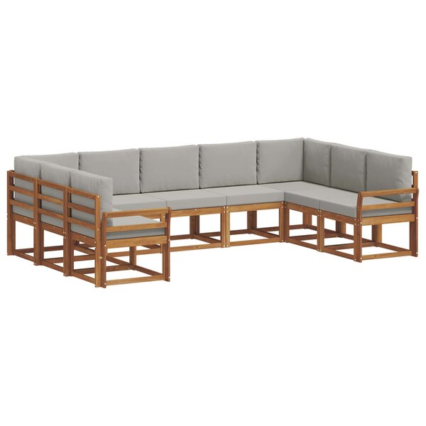 vidaXL Ensemble de canapés d'extérieur 9 pc Gris Naturel et Clair