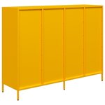 vidaXL Buffet jaune moutarde 135x39x103 5 cm acier laminé à froid
