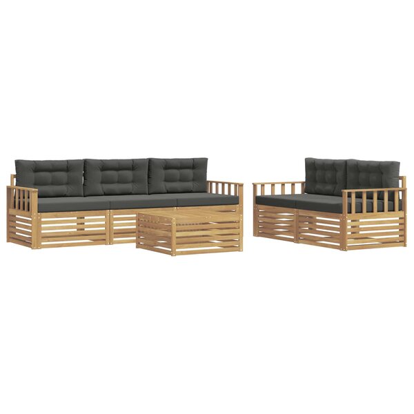 vidaXL Ensemble de canapés d'extérieur 6 pc Blanc et anthracite