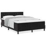 vidaXL Lit à ressorts avec matelas Noir 160 x 200 cm tissu