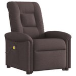 vidaXL Fauteuil inclinable de massage électrique Marron foncé Tissu