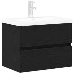 vidaXL Cabinet de lavabo Chêne noir 60 x 39 x 62 cm Bois d'ingénierie