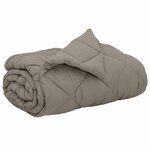 vidaXL Duvet complet toute l'année Gris clair 200 x 200 cm Microfibre