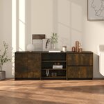 vidaXL Buffets 3 Pièces Chêne fumé Bois d'ingénierie