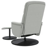 vidaXL Fauteuil inclinable de massage repose-pied gris clair velours