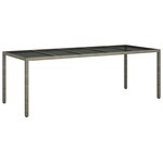 vidaXL Ensemble à manger de jardin et coussins 11 Pièces gris rotin verre
