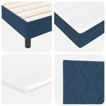 vidaXL Lit à ressorts avec matelas de - Bleu - 100 x 200 cm - Tissu