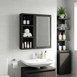 vidaXL Armoire murale de salle de bain Chêne Noir 20 x 10 x 50 cm
