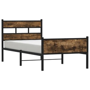 vidaXL Cadre de lit sans matelas chêne fumé 100x200 cm bois ingénierie