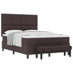 vidaXL Lit à ressorts avec tête de lit Marron foncé 160 x 200 cm tissu