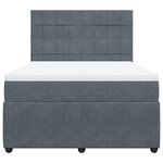 vidaXL Sommier à lattes de lit et matelas Gris foncé 140x200cm Velours