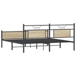 vidaXL Cadre de lit en métal sans matelas chêne sonoma 183x213 cm