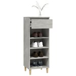 vidaXL Armoire à chaussures Gris béton 40x36x105 cm Bois d'ingénierie