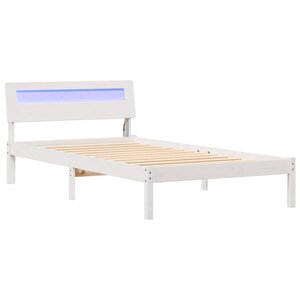 vidaXL Cadre de lit avec tête de lit Blanc 90 x 200 cm Pin massif