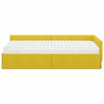 vidaXL Cadre de lit d'angle avec matelas Autre 2 Pièces Jaune Velours