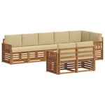 vidaXL Ensemble de canapés d'extérieur 8 pc Naturel et Beige Polyester