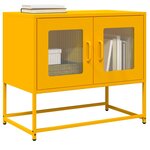vidaXL Meuble TV jaune moutarde 68x39x60 5 cm acier laminé à froid