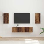vidaXL Ensemble meuble TV 4 Pièces Bois ancien Bois d'ingénierie