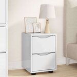 vidaXL Table de chevet avec tiroir Blanc brillant 30 5 x 30 x 43 cm