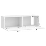 vidaXL Meuble TV mural Montage mural Blanc brillant 98 x 31 x 30 cm