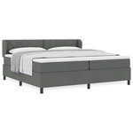 vidaXL Lit boxspring avec matelas Gris foncé 200 x 200 cm tissu