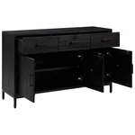 vidaXL Buffet Noir 110x35x70 cm Bois de pin massif