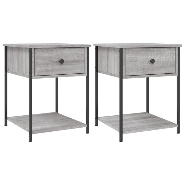 vidaXL Tables de chevet 2 Pièces sonoma gris 44x45x58 cm bois ingénierie