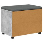 vidaXL Banc d'entrée avec coussin Uni Gris béton 60 x 38 x 46 cm